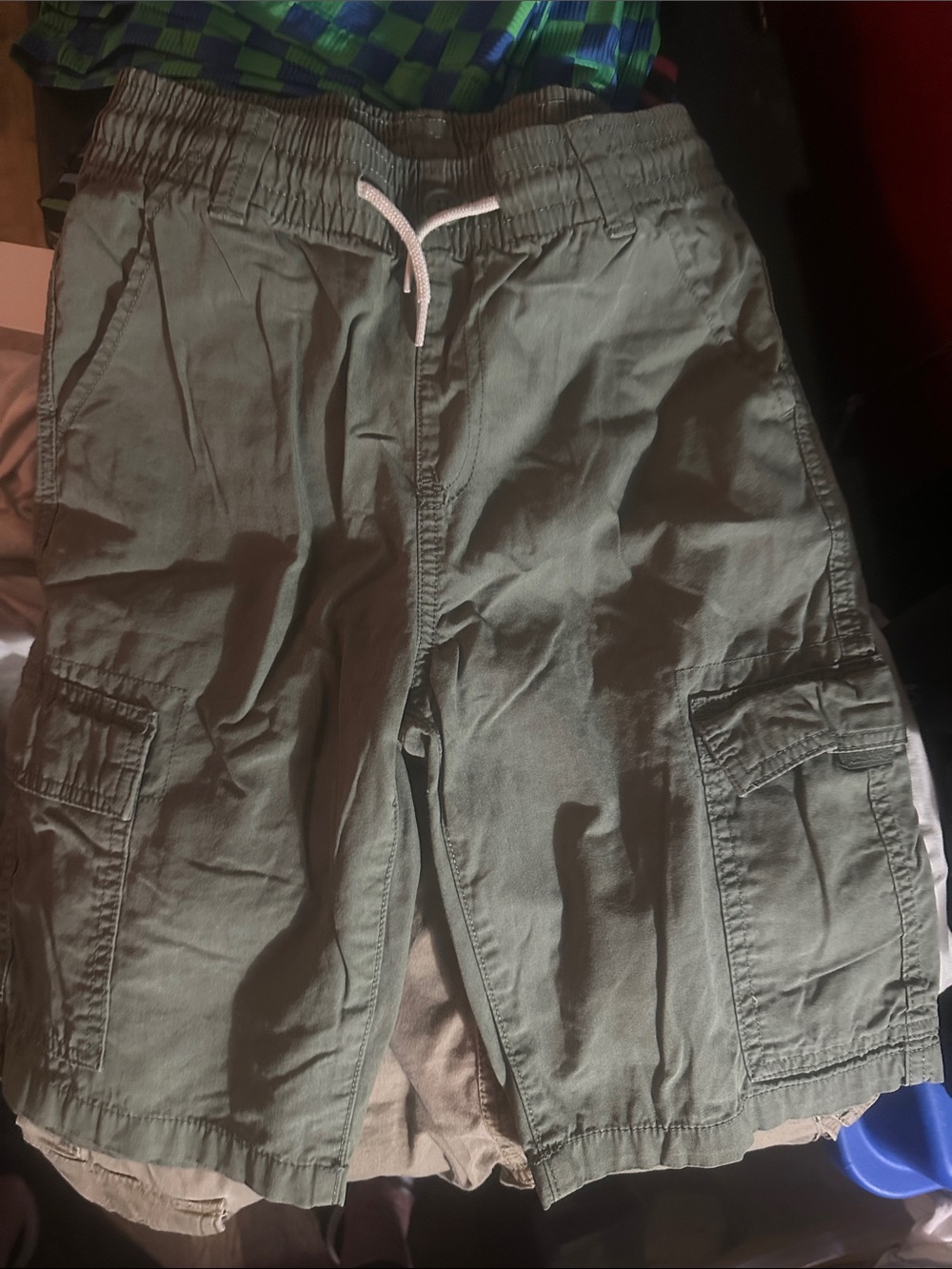 The Children's Place Olive Green Cargo Shorts with Drawstring